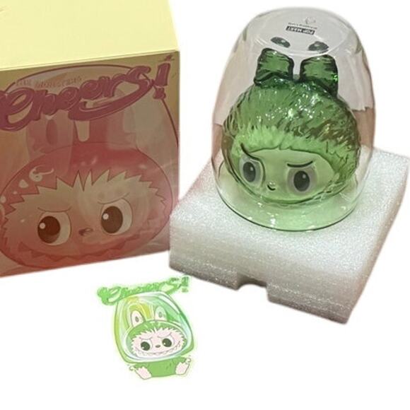 NIB Pop Mart The Monsters Cheers Labubu Green “Relax” Double Walled Glass Cup - Picture 13 of 16